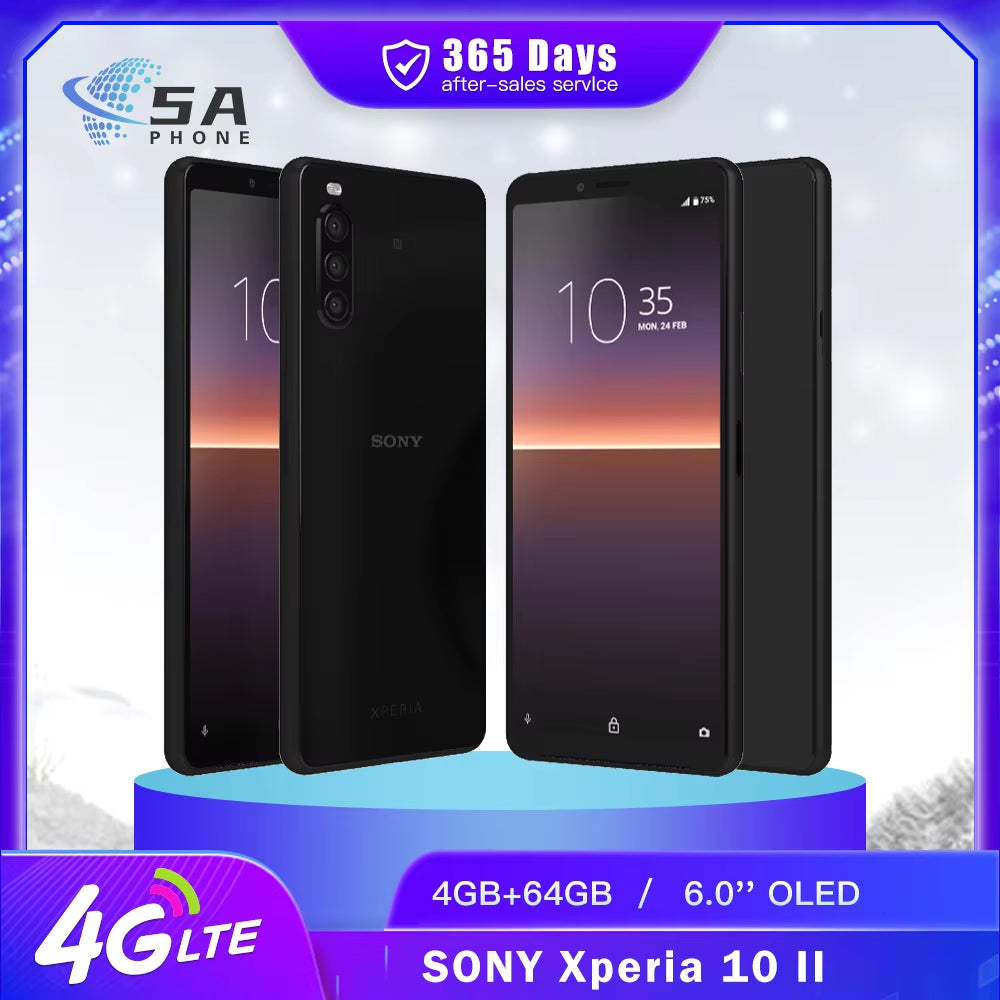 Original  Xperia 10 II 10II SO-41A 4G Mobile Phone 4GB+64GB 12MP+8MP OLED 6.0'' Snapdragon 665 Octa-Core Android Smartphone